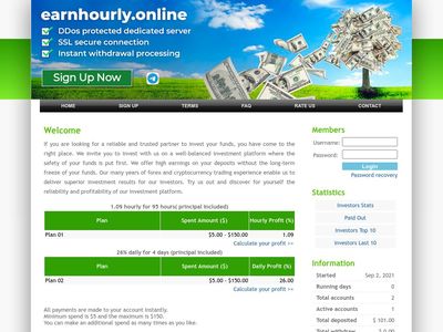 [SCAM] earnhourly.online - Min 5$ (hourly for 95 hours) RCB 80% Earnhourly.online