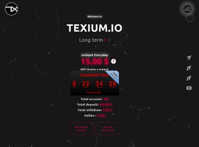 [SCAM] texium.io - Min 10$ (3.00% Daily for 21 days) RCB 80% Texium.io
