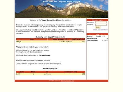 [SCAM] travelconsulting.club - Min 10$ (0.50% Daily for 5 days) RCB 80% Travelconsulting.club
