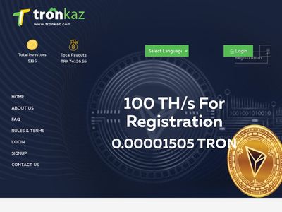 [SCAM] tronkaz.com - Free 100 TH/s For Registration - RCB 80% Tronkaz.com